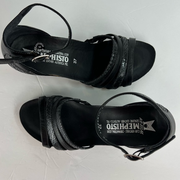 Mephisto Air Relax Wedge Ankle Strap Faux Snakeskin Leather Sandal size 37/7 - Picture 7 of 14